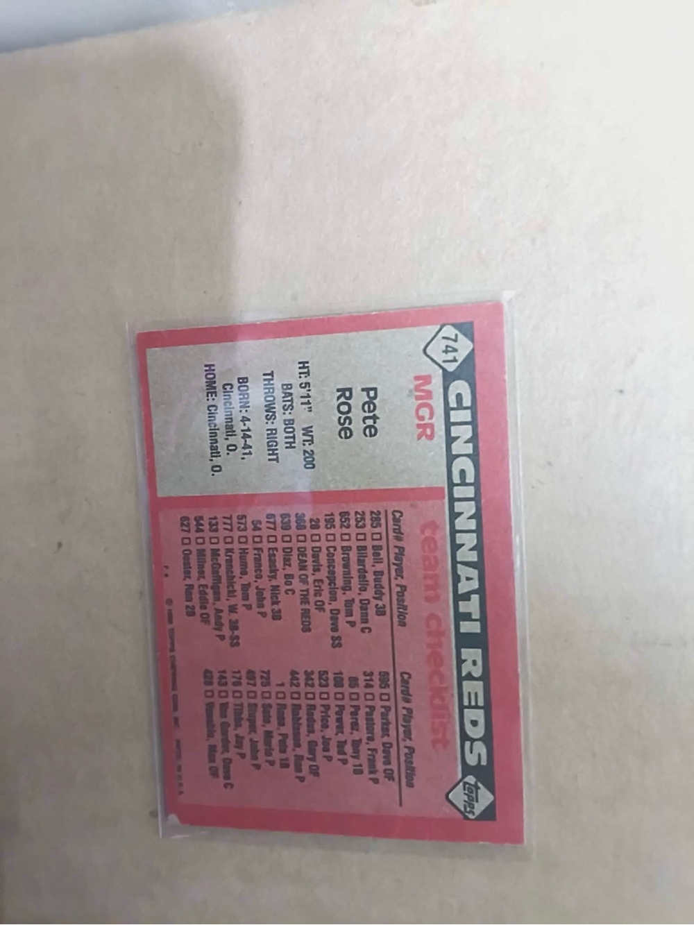 Vintage Reds Baseball Card - REDS Manager - Picture 2 of 2